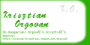 krisztian orgovan business card